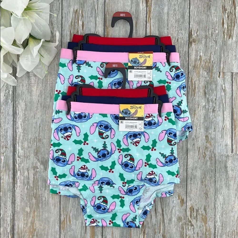 Disney Stitch Women's Christmas Boyshort Panties Underwear 2, 3-Packs Size M